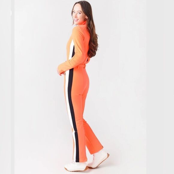 Bogner Talisha Padded Belted Ski Suit Bright Orange NWT US 10 Medium - Picture 2 of 15